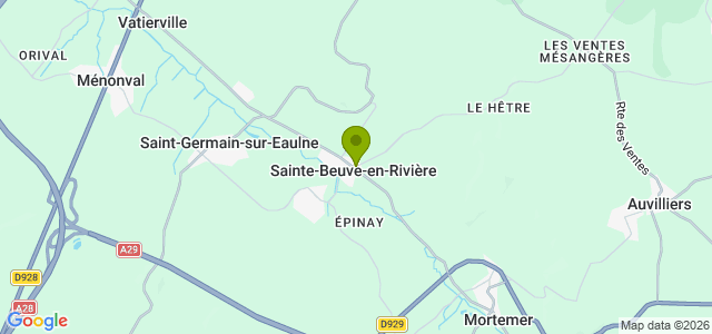 Carte de localisation de la randonnée Les 2 rives de l'Eaulne au départ de Ste-Beuve-en-Rivière