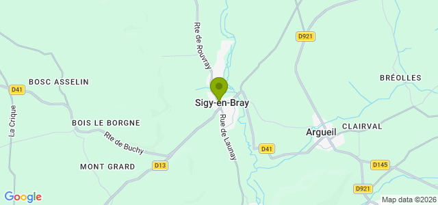 Carte de localisation de la randonnée Chemins du Pays de Bray au départ de Sigy-en-Bray