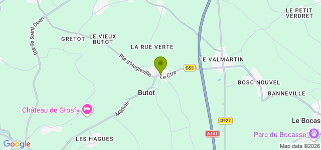 Carte de localisation de la randonnée Circuit Dans le Bois de Grosfy au départ de Butot