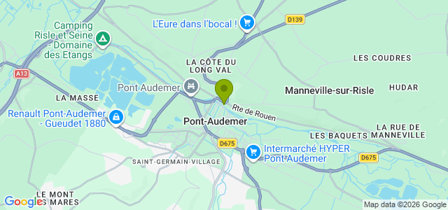 Carte de localisation de la randonnée Sur le chemin d'une rive à l'autre au départ de Pont-Audemer