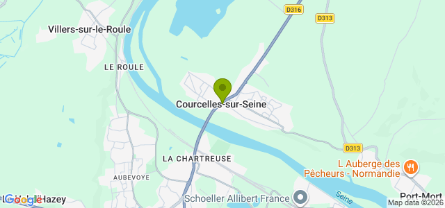 Carte de localisation de la randonnée boucle le long de la Seine au départ de Courcelles-sur-Seine