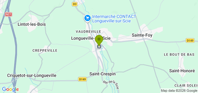 Carte de localisation de la randonnée Sur les traces des seigneurs de Giffard au départ de Longueville-sur-Scie
