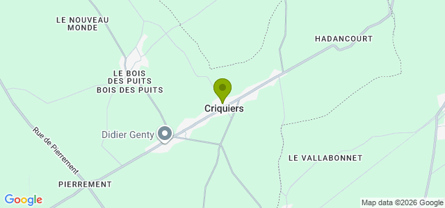 Carte de localisation de la randonnée La campagne entre Forges et Aumale au départ de Criquiers