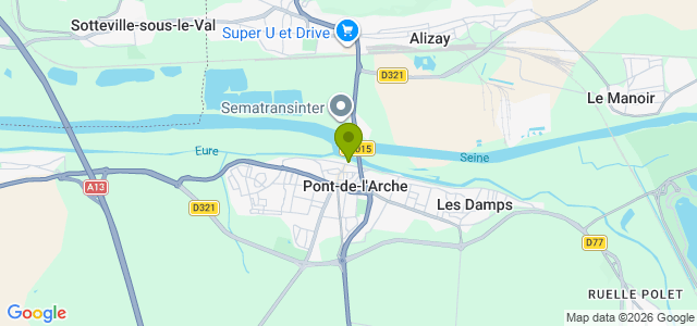 Carte de localisation de la randonnée Bord de l'Eure et forêt domaniale au départ de Pont-de-l'Arche