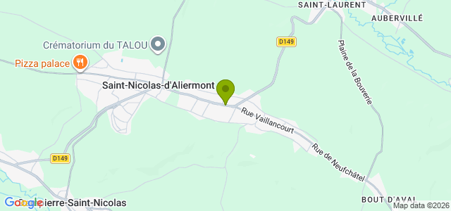 Carte de localisation de la randonnée Coteaux de l'Eaulne au départ de St-Nicolas-d Aliermont