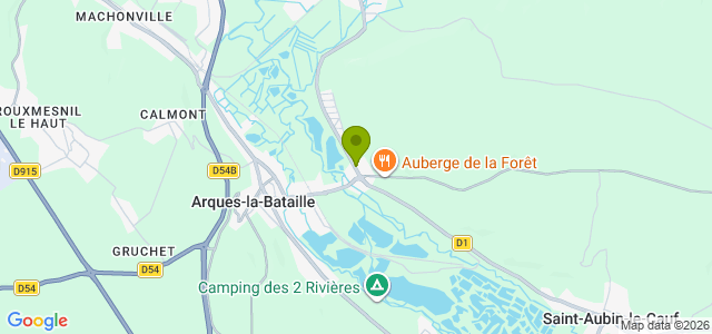 Carte de localisation de la randonnée Au dessus de l'Eaulne, la Varenne, la Béthune au départ de Arques-la-Bataille est