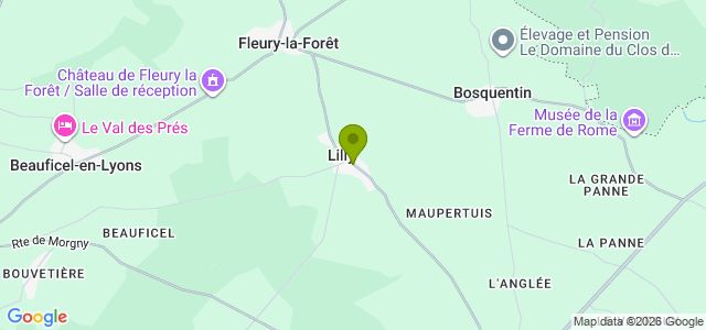 Carte de localisation de la randonnée Arboretum de Lyons au départ de Lilly