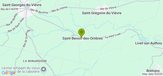 Carte de localisation de la randonnée Le circuit des Ponts et des Gués au départ de St-Benoît-des-Ombres