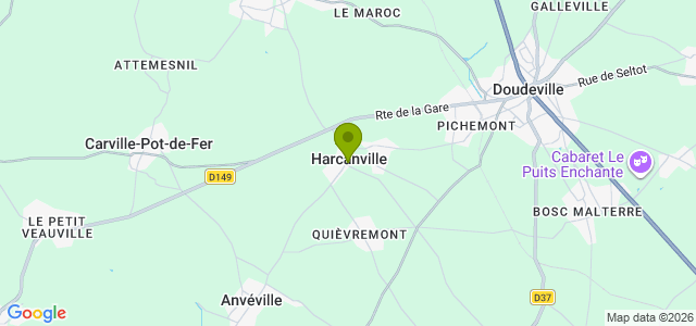 Carte de localisation de la randonnée Magnifique randonnée en Pays-de-caux, plateau, bois, Durdent, patrimoi au départ de Harcanville