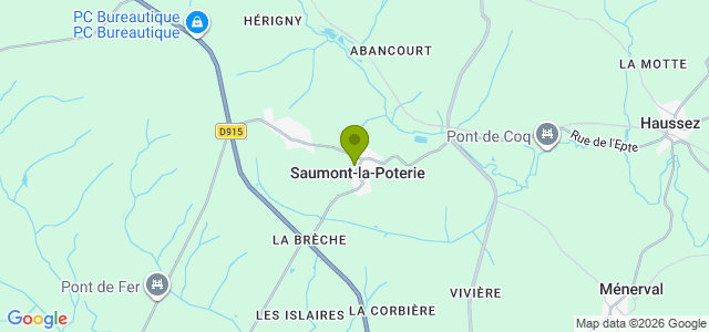 Carte de localisation de la randonnée Le Pont de Coq sur l'Epte, ancienne voie royale au départ de Saumont-la-Poterie