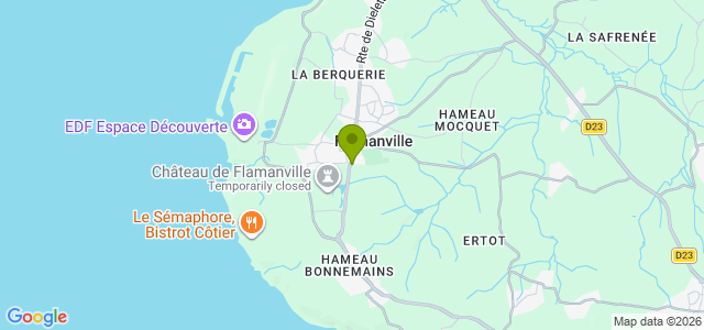 Carte de localisation de la randonnée Quel spectacle le long du sentier du littoral sur les falaises de gran au départ de Flamanville