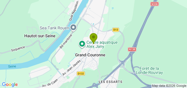 Carte de localisation de la randonnée Boucle de Grand-Couronne à la forêt domaniale de La Londe - Rouvray au départ de Grand-Couronne