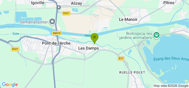 Carte de localisation de la randonnée Belle rando sur les 2 rives de l'Eure au départ de Les Damps