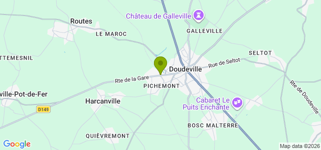 Carte de localisation de la randonnée Belle rando sur les chemins du pays de Caux au départ de Doudeville