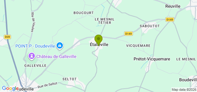 Carte de localisation de la randonnée Chemins de campagne près de Doudeville au départ de Etalleville