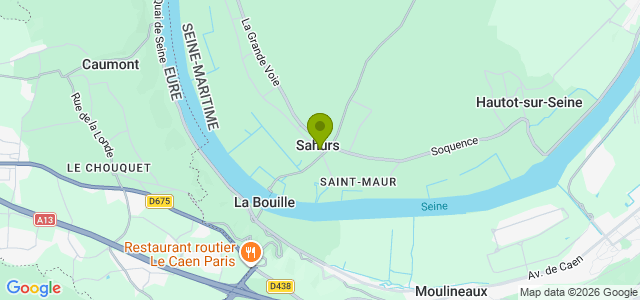 Carte de localisation de la randonnée Boucle entre le chemin de halage et la lisière de la forêt de Roumare au départ de Sahurs