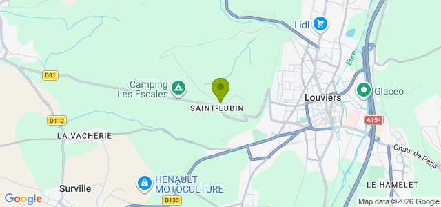 Carte de localisation de la randonnée De la Mare Saint-Lubin à la forêt de Bord-Louviers au départ de Louviers