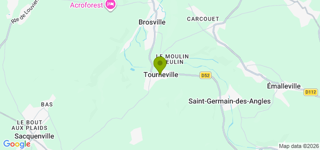 Carte de localisation de la randonnée Très belle randonnée sur les coteaux de l'Iton au départ de Tourneville