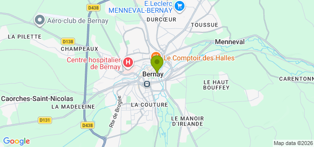 Carte de localisation de la randonnée Etape Bernay - Orbec au départ de Mont-Saint-Michel 06