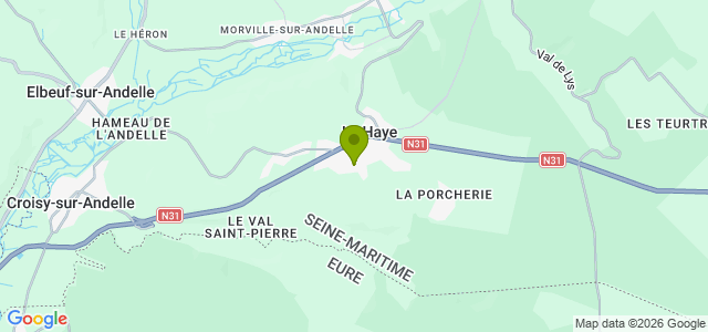 Carte de localisation de la randonnée Paysages vallonnés en forêt domaniale de Lyons au départ de La Haye