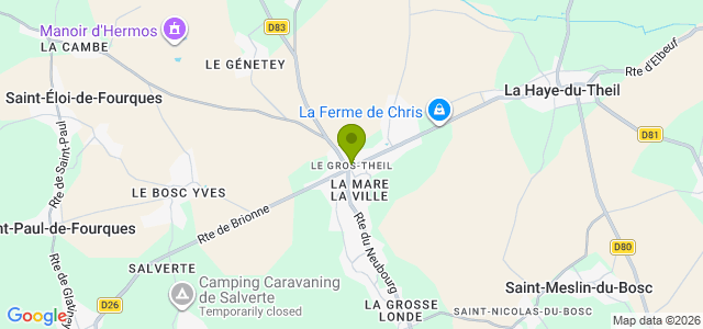 Carte de localisation de la randonnée Circuit du Theil au Bosc au départ de Le Gros-Theil