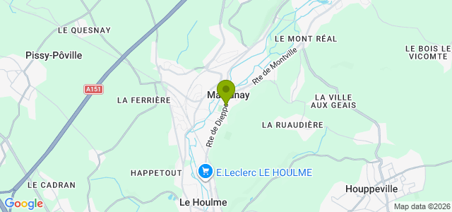 Carte de localisation de la randonnée boucle de la vallée du Cailly aux bois de St-Maurice et du Mont Réal au départ de Malaunay