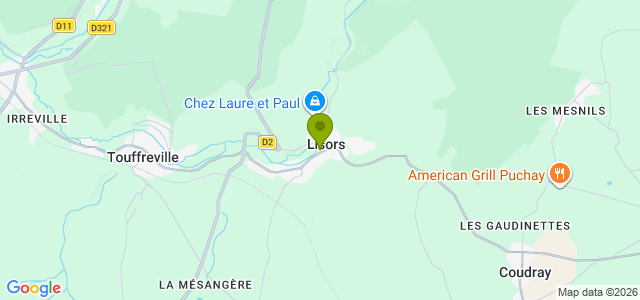 Carte de localisation de la randonnée rando en forêt de Lyons jusqu'à l'abbaye de Mortemer au départ de Lisors