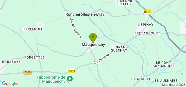 Carte de localisation de la randonnée Circuit Mauquenchy-Roncherolles & boucle de l'Hippodrome au départ de Mauquenchy