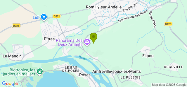 Carte de localisation de la randonnée La randonnée des Deux Amants au départ de Amfreville-sous-les-Monts 2