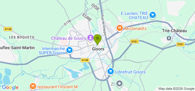 Carte de localisation de la randonnée Le Chemin du Baron est un itinéraire proposé par l'Office de Tourisme du Vexin Normand au départ de Gisors