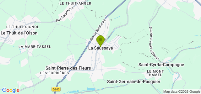 Carte de localisation de la randonnée Très belle rando sur les collines de l'Oison au départ de La Saussaye