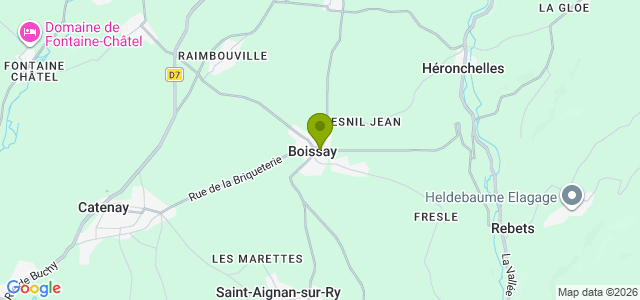 Carte de localisation de la randonnée Belle boucle jusqu'au Héron par Boissay, Rebets et St Aignan-sur-Ry au départ de Boissay