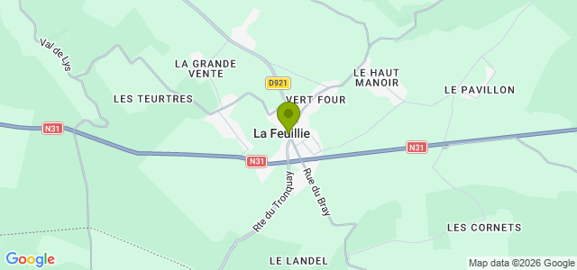 Carte de localisation de la randonnée Des paysages du Pays de Bray à ceux de la forêt de Lyons au départ de La Feuillie 