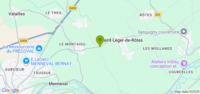 Carte de localisation de la randonnée Grande variété de chemins sur le plateau nord de la Charentonne au départ de St-Léger-de-Rôtes