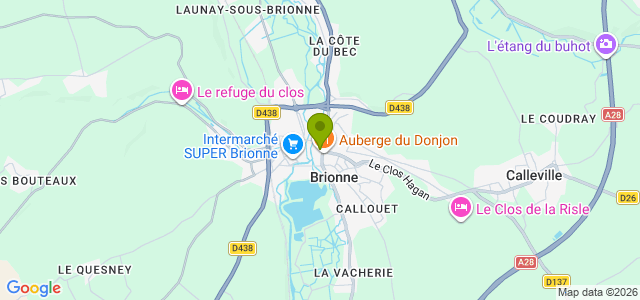 Carte de localisation de la randonnée Le Circuit du Donjon jusqu'à Harcourt au départ de Brionne est