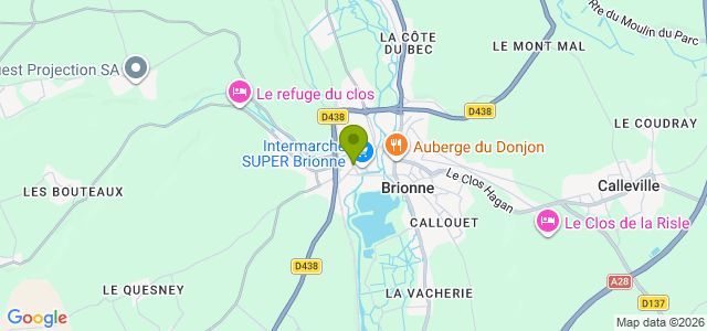 Carte de localisation de la randonnée Les bois du plateau ouest de la Risle au départ de Brionne ouest