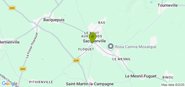 Carte de localisation de la randonnée Plateau du Neubourg et GR 26 au départ de Sacquenville