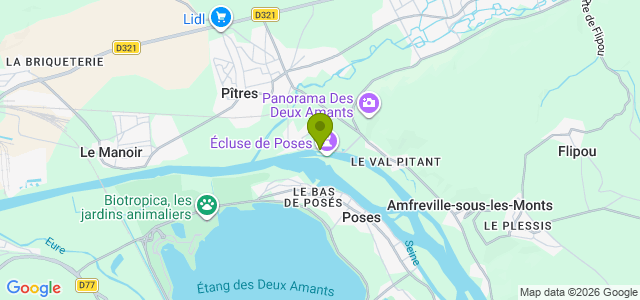Carte de localisation de la randonnée Autour du Lac des Deux Amants au départ de Poses
