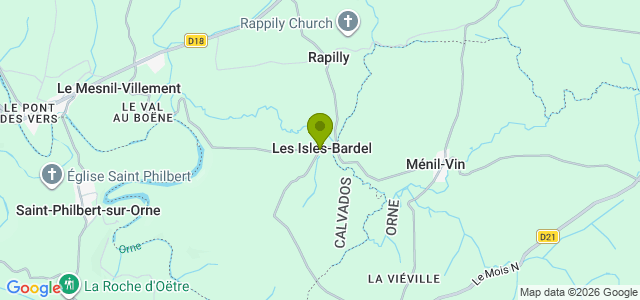 Carte de localisation de la randonnée Les coteaux de l'Orne au départ de Les Isles-Bardel