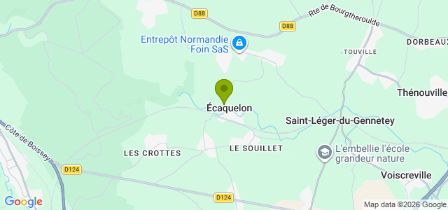 Carte de localisation de la randonnée Boucle en Forêt de Montfort jusqu'au château du Bois Héroult au départ de Ecaquelon
