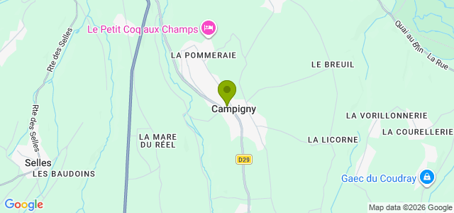 Carte de localisation de la randonnée Randonnée vallonnée sur les coteaux de la Véronne au départ de Campigny