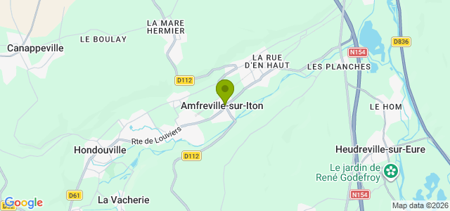 Carte de localisation de la randonnée Les délicieux chemins ombragés le long de l'Iton et dans le bois des Planches au départ de Amfreville-sur-Iton