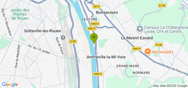 Carte de localisation de la randonnée Boucle entre la Sente aux Ifs et le bord de Seine au départ de Amfreville-la-mi-Voie