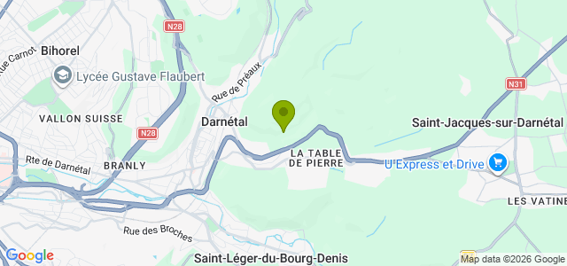 Carte de localisation de la randonnée Circuit des bois du Roule et du Grand Mont Briseuil au départ de Darnetal