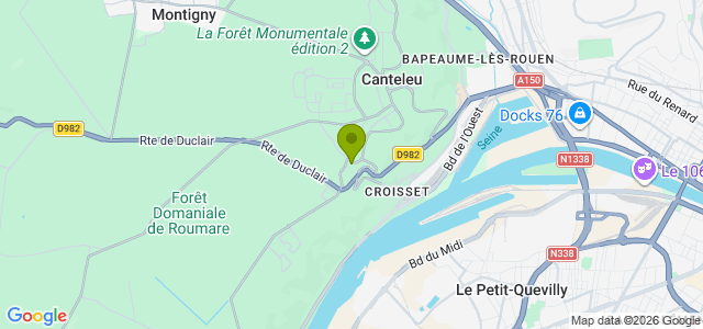Carte de localisation de la randonnée Boucle en forêt domaniale de Roumare au départ de Canteleu