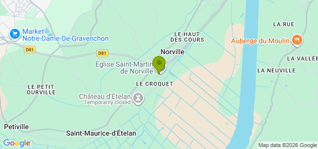 Carte de localisation de la randonnée Aux pieds et autour du château d'Etelan au départ de Norville