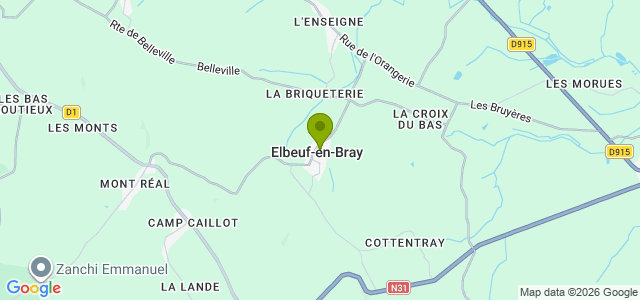 Carte de localisation de la randonnée Entre Normandie et Vexin Français au départ de Elbeuf-en-Bray