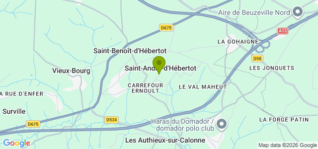 Carte de localisation de la randonnée Sur le coteau nord de la Calonne au départ de St-André-d'Hébertot