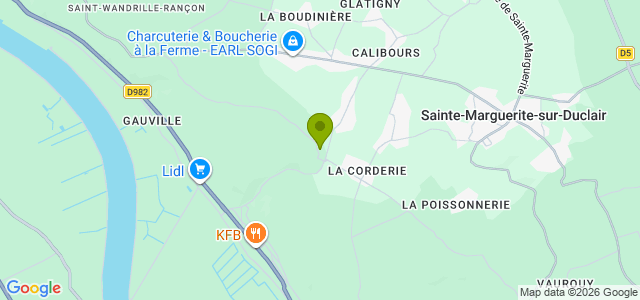 Carte de localisation de la randonnée Circuit de la Haie de Gauville au départ de Ste-Marguerite-sur-Duclair