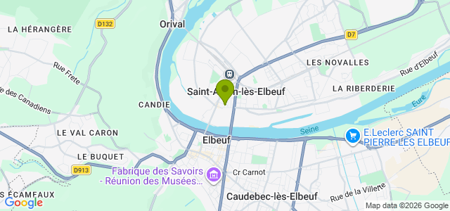 Carte de localisation de la randonnée Voie Verte et église semi-troglodyte d'Orival au départ de St-Aubin-lès-Elbeuf